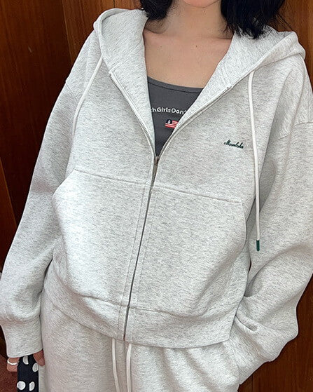 NURO Raglan Sleeve Zip-Up Hoodie - Relaxed Cropped Casual Jacket