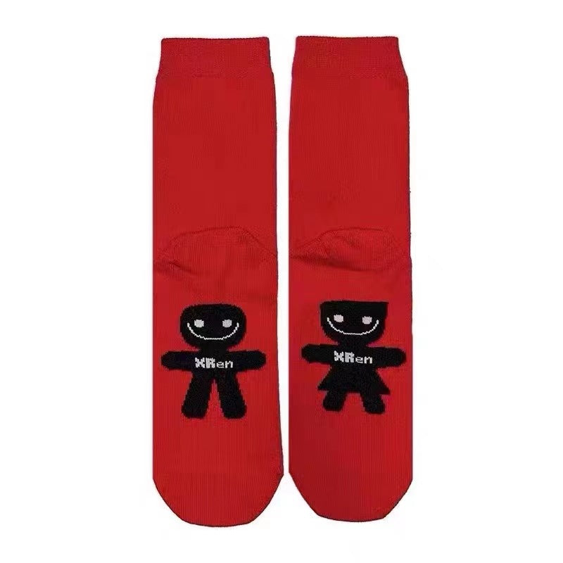 NURO Red Crew Socks for Good Luck and Casual Wear