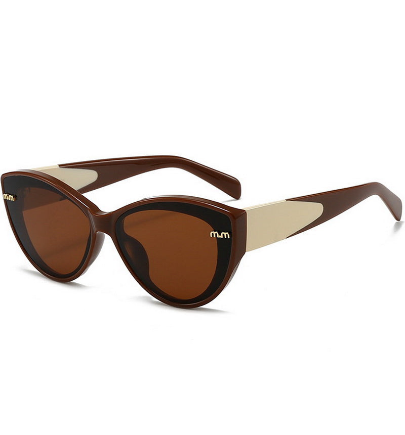 NURO Retro Cat-Eye Sunglasses Light Luxury Butterfly Frame Dual-Tone Temple