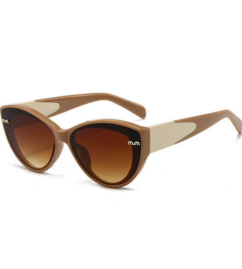 NURO Retro Cat-Eye Sunglasses Light Luxury Butterfly Frame Dual-Tone Temple