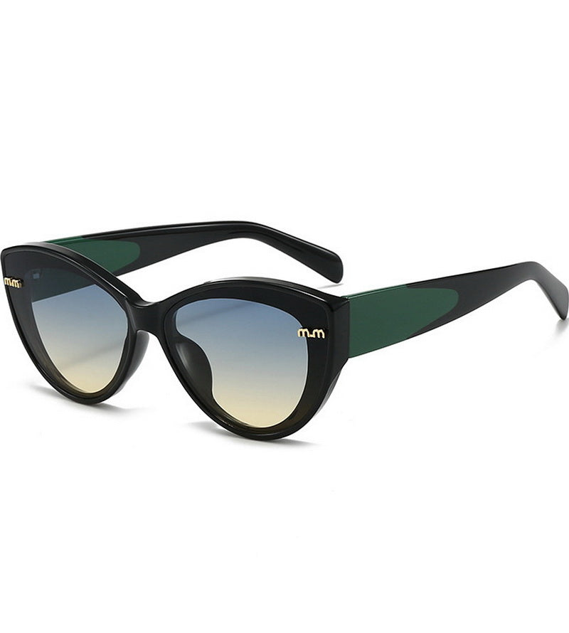 NURO Retro Cat-Eye Sunglasses Light Luxury Butterfly Frame Dual-Tone Temple
