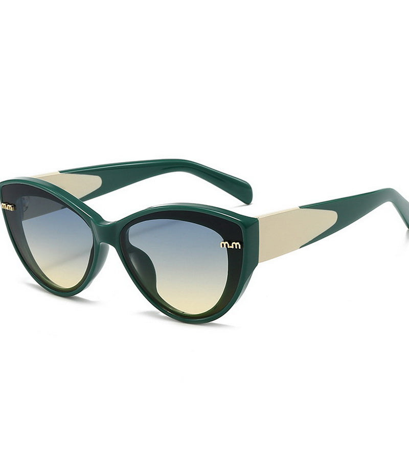 NURO Retro Cat-Eye Sunglasses Light Luxury Butterfly Frame Dual-Tone Temple