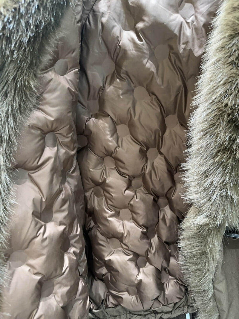 NURO Retro Wool-like Faux Fur Collar Long Coat, Thickened Toggle Button Parka with Non-Detachable Collar, Oversized Streetwear Winter Jacket