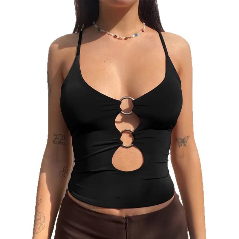 NURO Ribbed Knit Crop Top High Stretch Tank Camisole