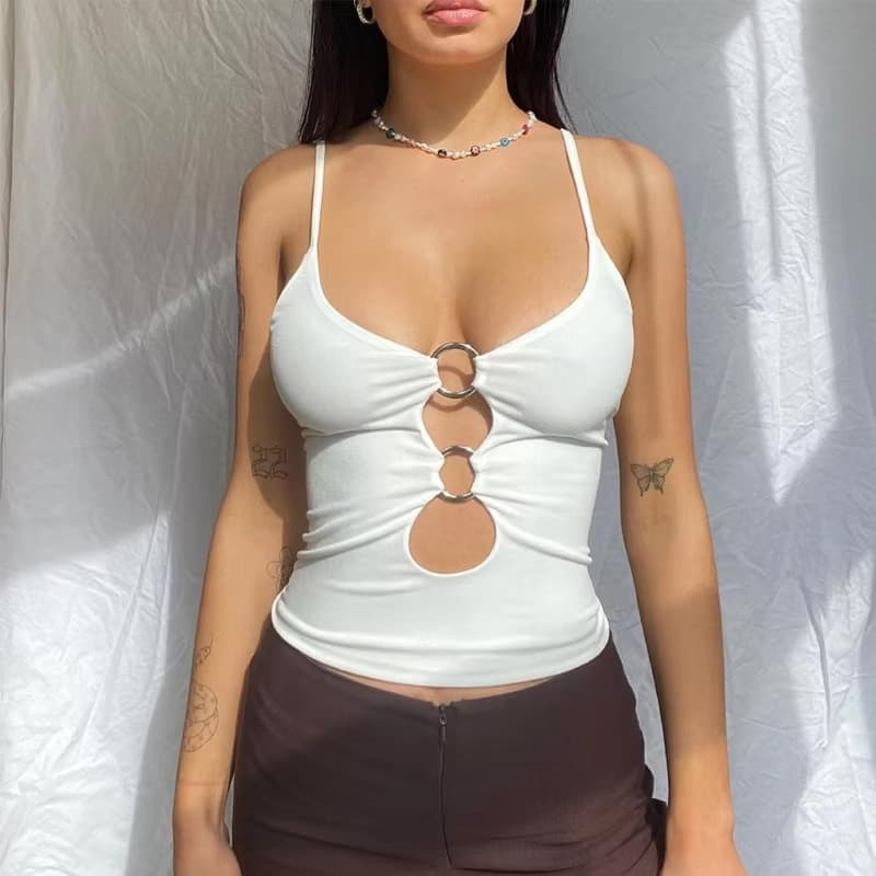 NURO Ribbed Knit Crop Top High Stretch Tank Camisole