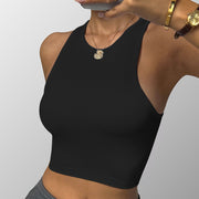 NURO Ribbed Knit Cropped Tank Top