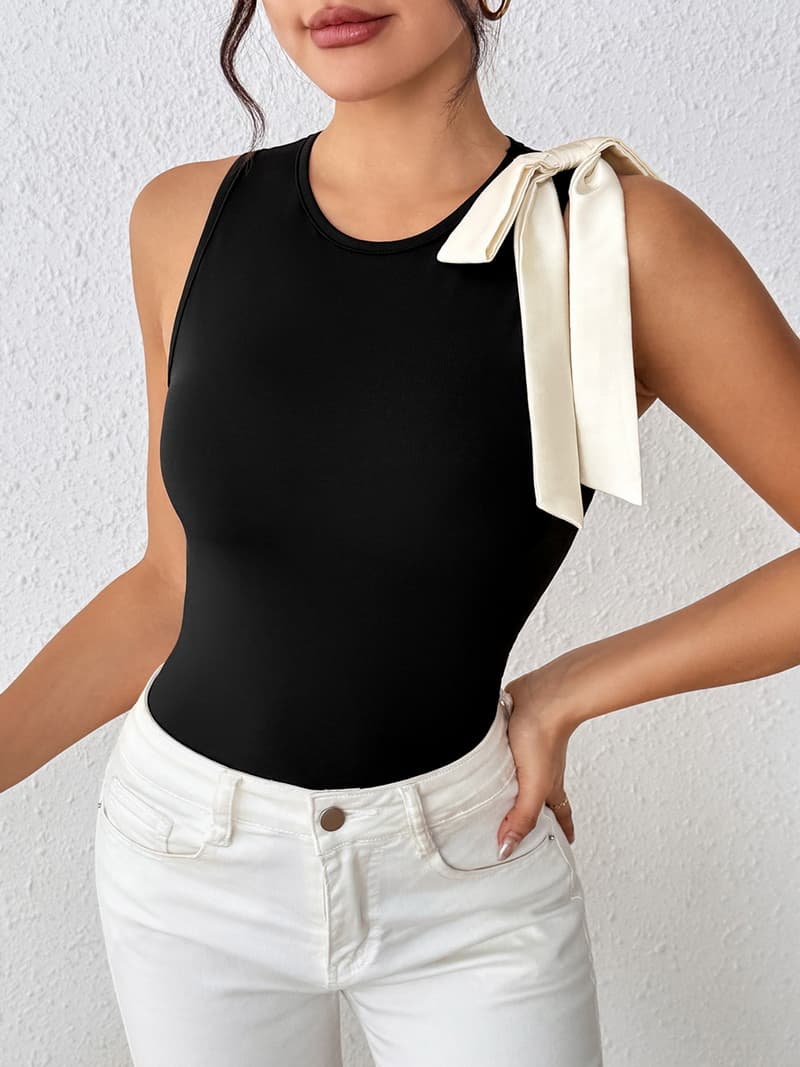 NURO Ribbed Knit Jumpsuit Sleeveless High Stretch Bodysuit