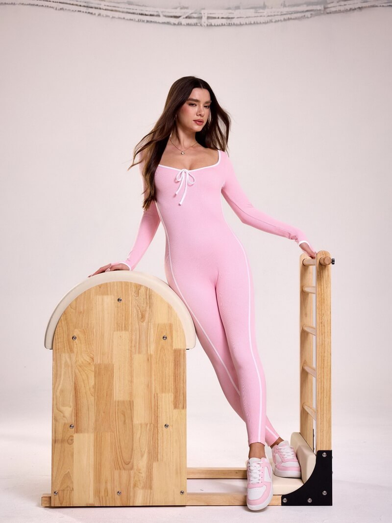 NURO Scoop Neck Open-Back Long-Sleeve Bodysuit Set