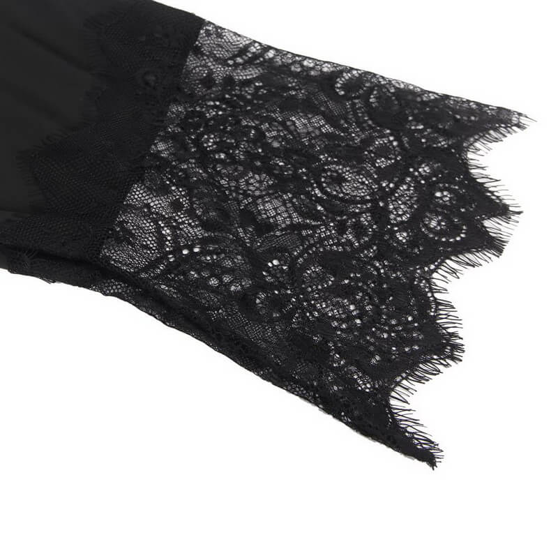 NURO Sheer Lace Plus Size Sleepwear Gown with Thong