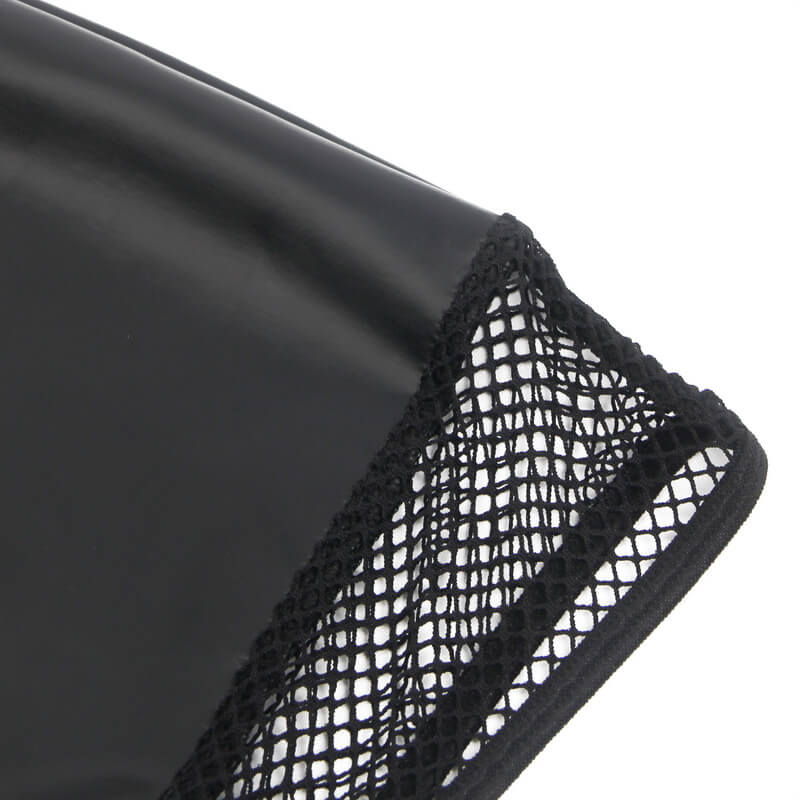 NURO Sheer Mesh Open-Back PU Leather Dress