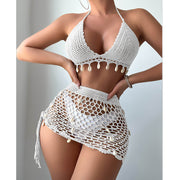 NURO Shell Crochet Halter Bikini Set