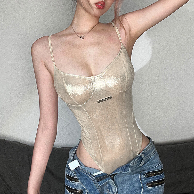 NURO Shiny Halter Bodysuit