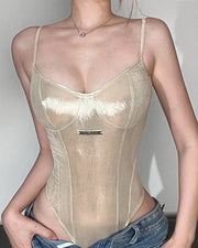 NURO Shiny Halter Bodysuit