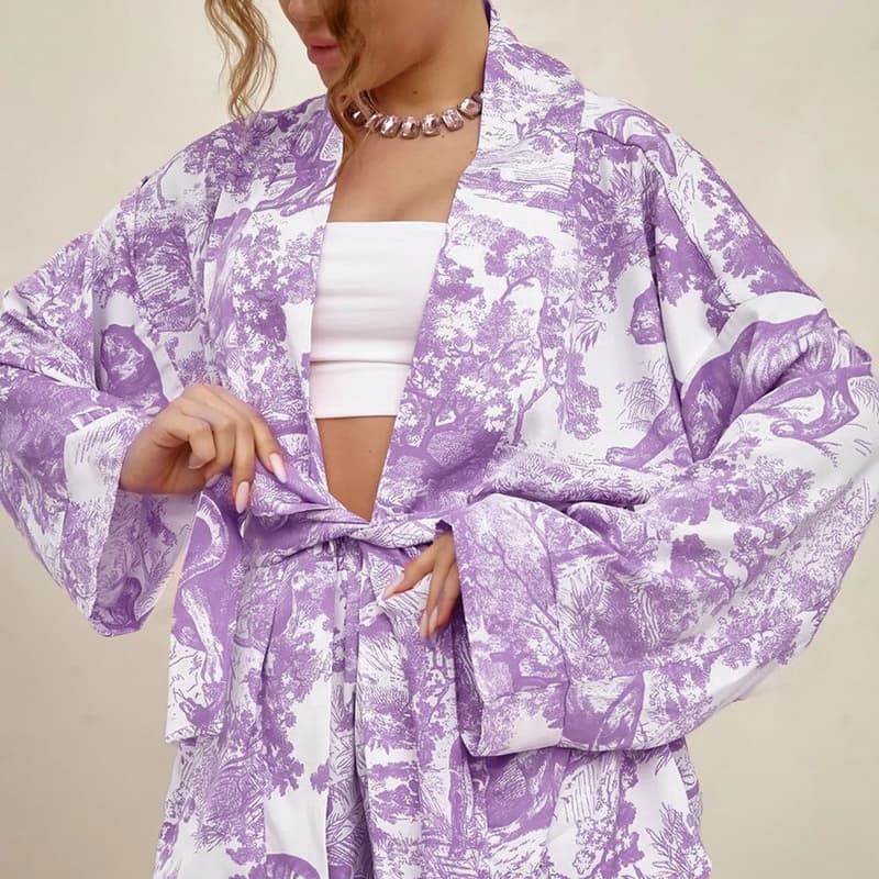 NURO Short Sleeve Pajama Set Button Down Top and Shorts Sleepwear