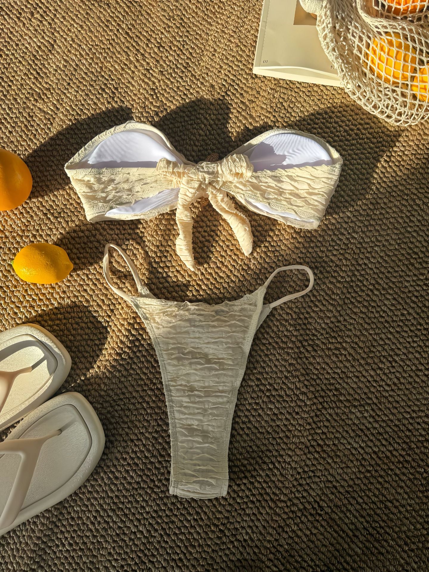 NURO Solid Bikini Set – 3-Piece Swimsuit with Starfish Detail