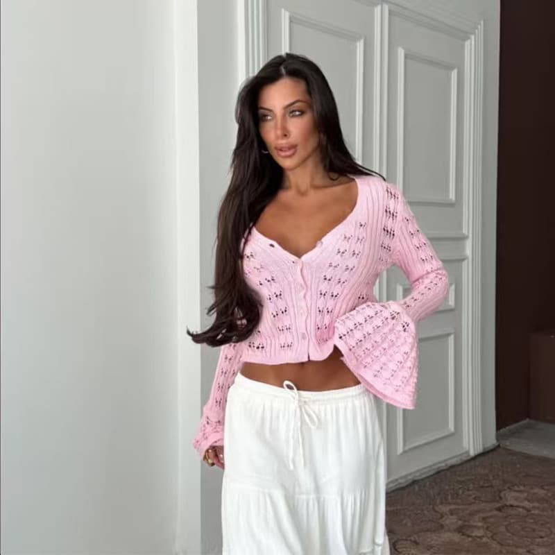 NURO Solid Color Knit Bodycon Dress Long Sleeve Sweater Dress
