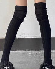 NURO Solid Color Over-The-Knee Socks for Women