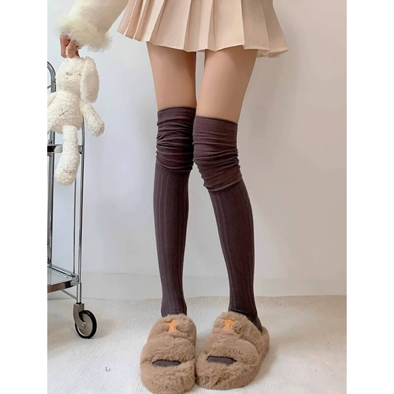 NURO Solid Color Over-The-Knee Socks for Women