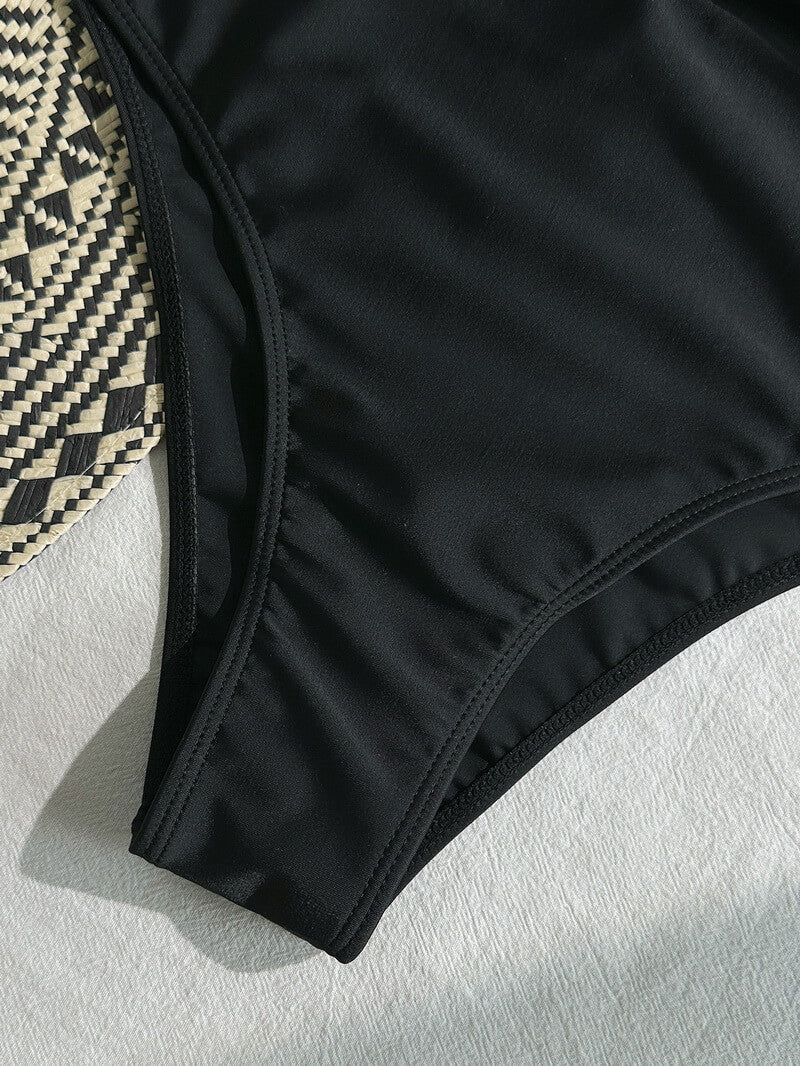 NURO Solid Halter One-Piece Swimsuit