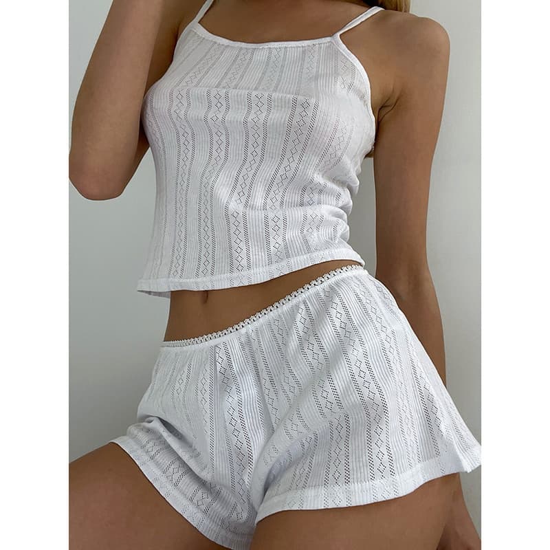 NURO Spaghetti Strap Camisole and Shorts Set Casual Lounge Set