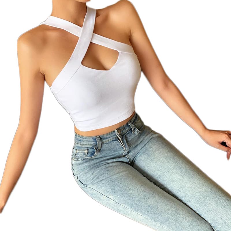 NURO Spaghetti Strap Crop Top High Stretch Camisole