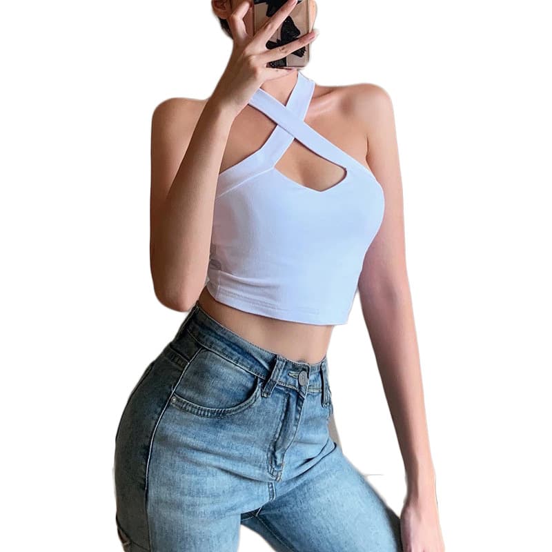 NURO Spaghetti Strap Crop Top High Stretch Camisole
