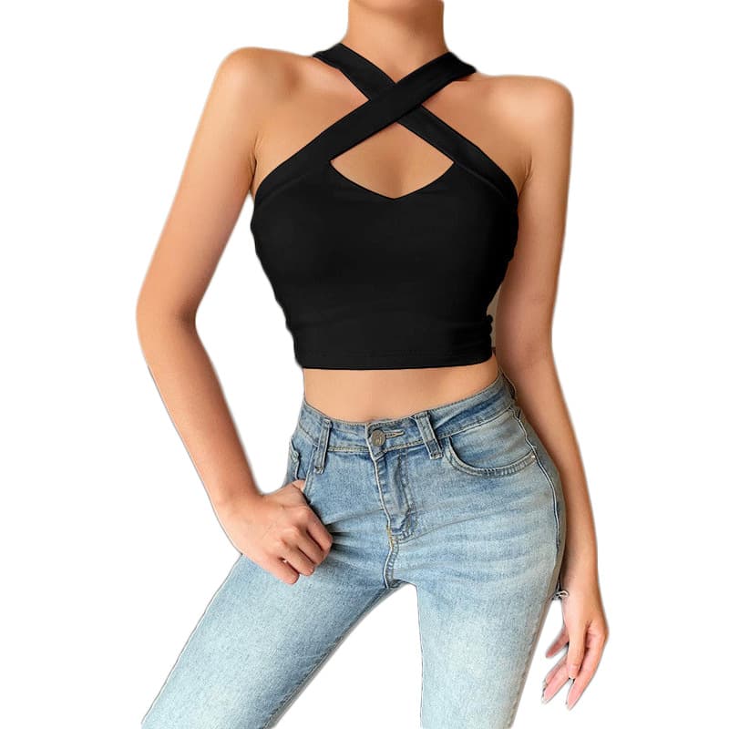 NURO Spaghetti Strap Crop Top High Stretch Camisole
