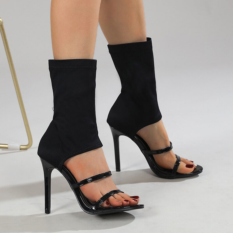 NURO Split-Toe Stiletto Ankle Boot Sandals for Women