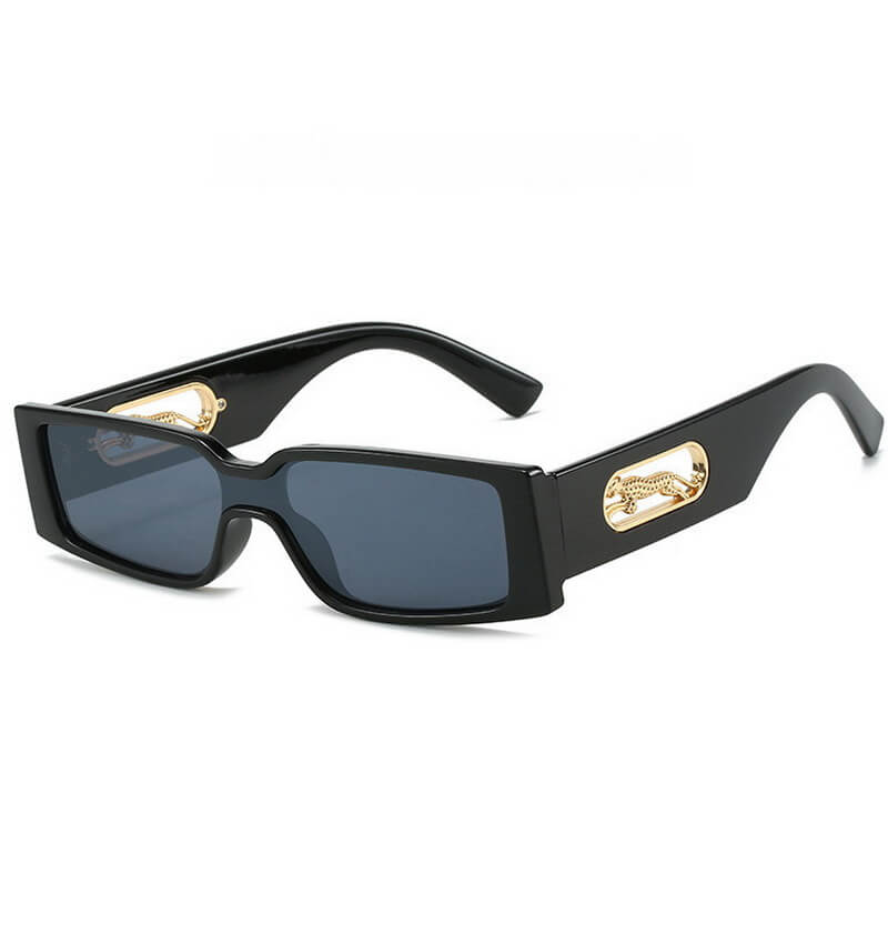 NURO Square Frame Cat-Eye Sunglasses with Leopard Print UV400 Shades
