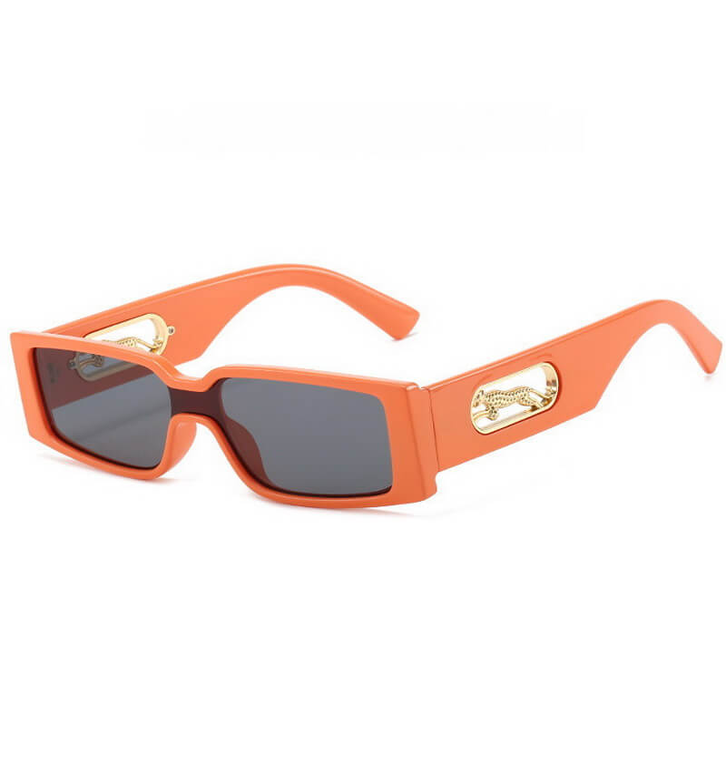 NURO Square Frame Cat-Eye Sunglasses with Leopard Print UV400 Shades