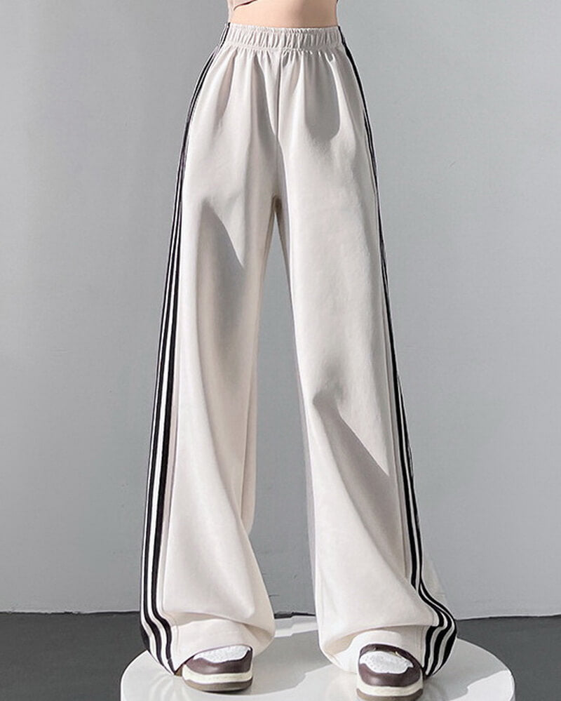 NURO Straight Leg Sport Pants - High Waist Casual Streetwear Track Pants