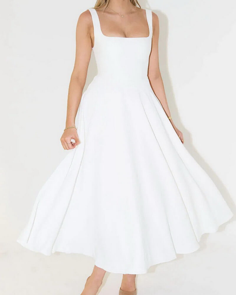 NURO Strappy Backless A-Line Maxi Dress Women's Elegant Formal Gown