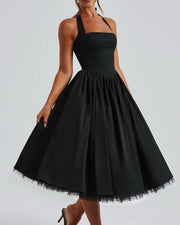 NURO Tiered Ruffle Midi Dress Women's Elegant Off Shoulder Party Gown