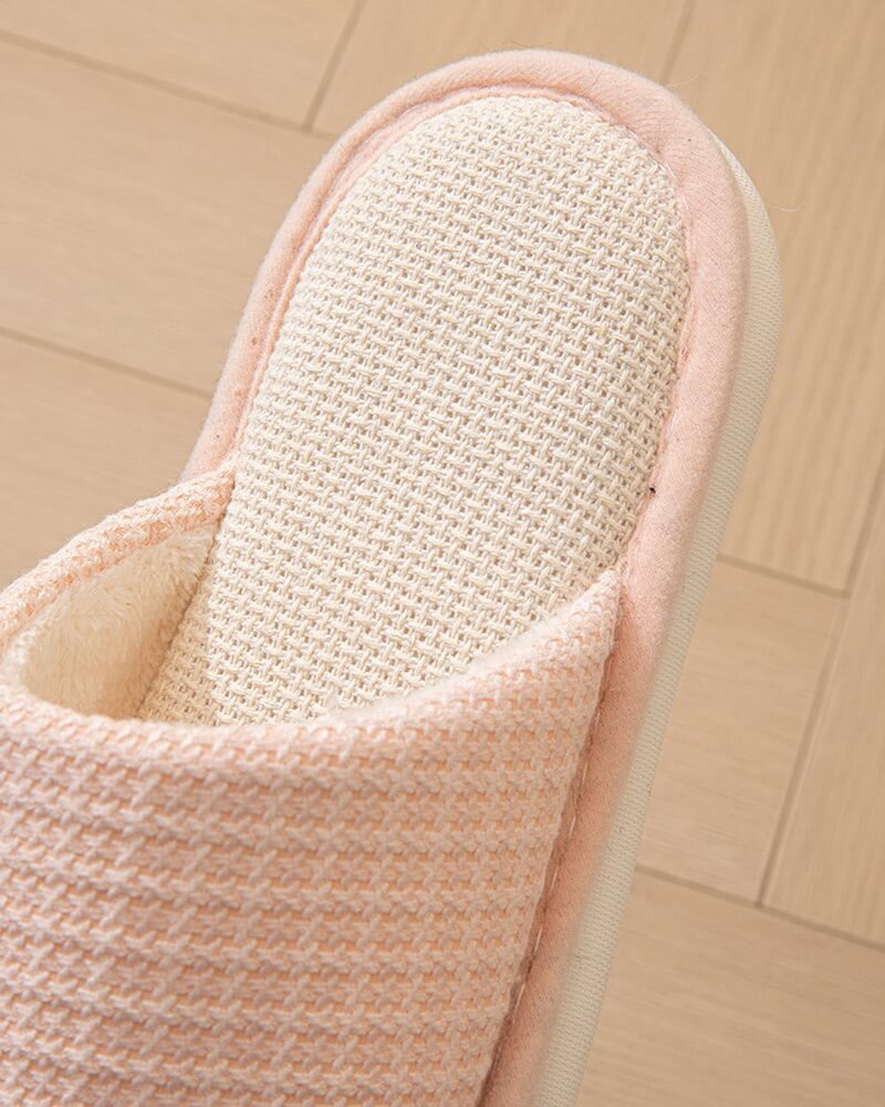 NURO Tweed Pattern Linen Slide Sandals for Women