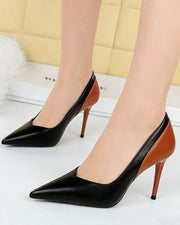 NURO Two-Tone Pointed-Toe Stiletto Pump