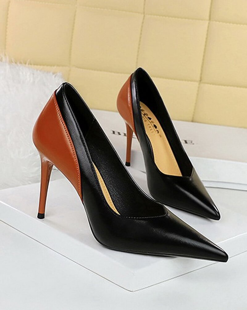 NURO Two-Tone Pointed-Toe Stiletto Pump