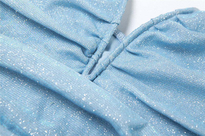 NURO V Neck A-Line Mini Dress