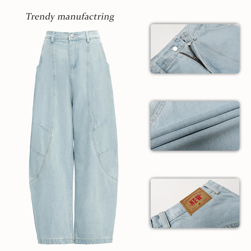 NURO Vintage Curved Deconstructed Denim Jeans