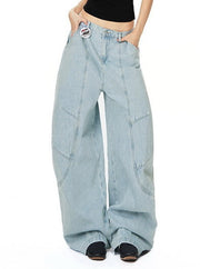 NURO Vintage Curved Deconstructed Denim Jeans