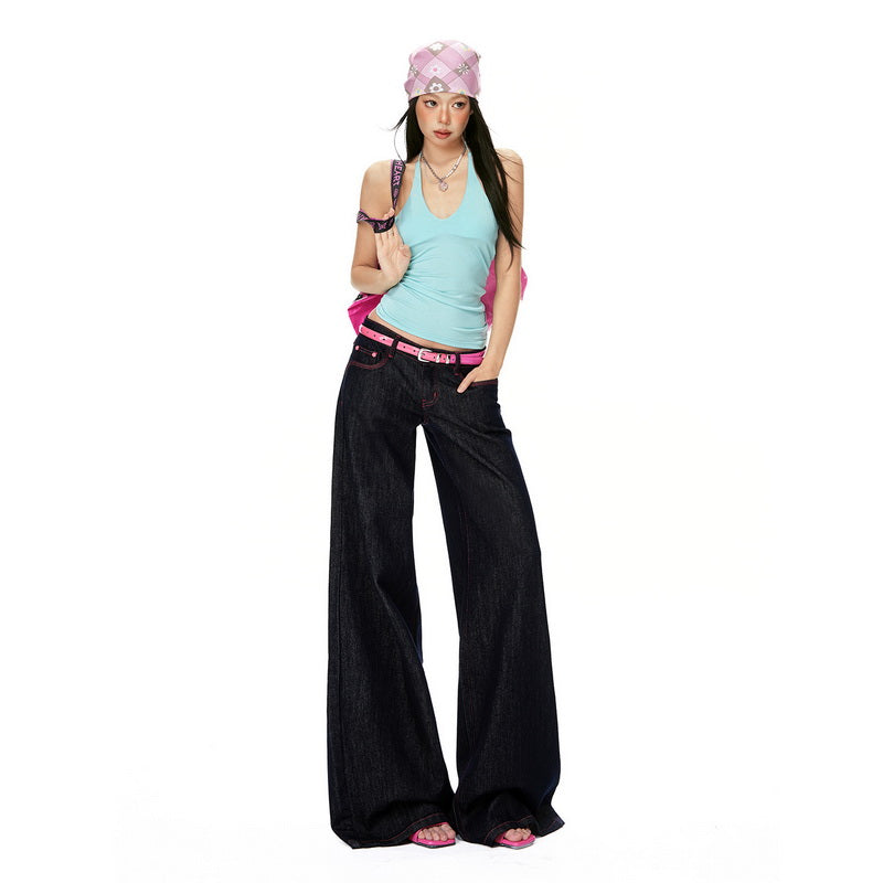 NURO Vintage Raw Denim Wide-Leg Jeans