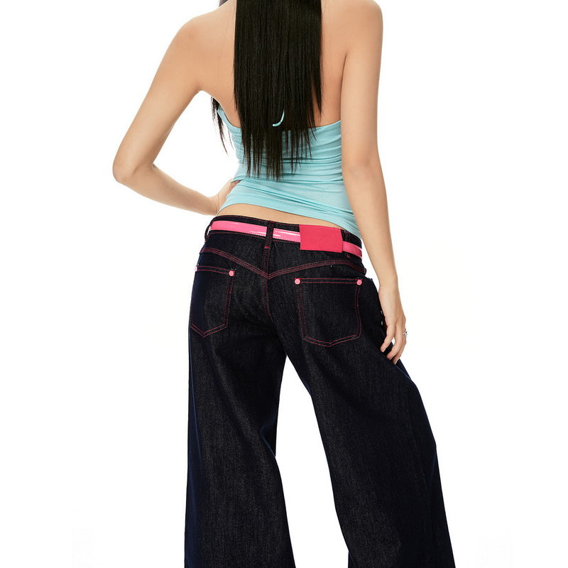 NURO Vintage Raw Denim Wide-Leg Jeans