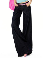 NURO Vintage Raw Denim Wide-Leg Jeans