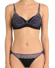 NURO Wireless Lace Bralette Set - Comfortable French Style Triangle Bra