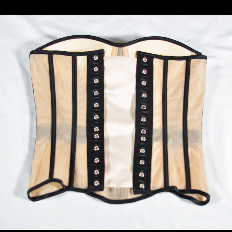 NURO Women's 19-Bone Corset Bustier with Push-Up Support