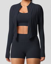 NURO Women's 3-Piece Cloud-Like Workout Set, Sports Bra Zip Jacket and Leggings