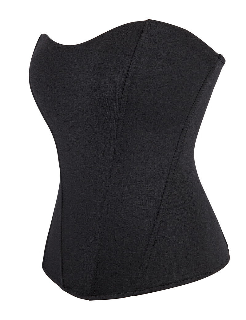 NURO Women's 6-Bone Seamless Tube Top Corset with Front Zipper