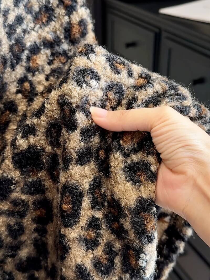 NURO Women's Animal Print Midi Skirt – Elastic Waist A-Line Leopard Skirt