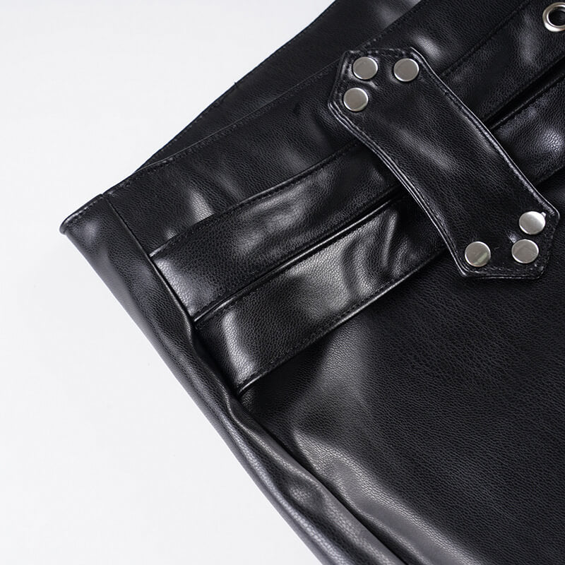 NURO Women's Black PU Leather Low Waist Hot Pants | Metal Zipper Detail Bodycon Shorts