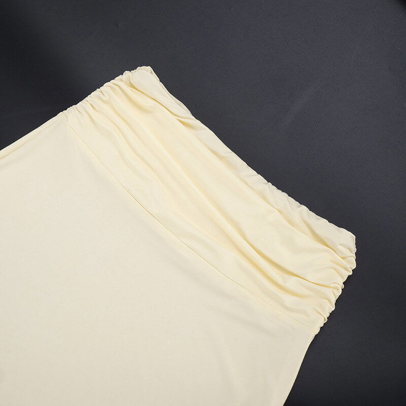 NURO Women's Boned Waist Camisole & Ruffle Maxi Skirt Set