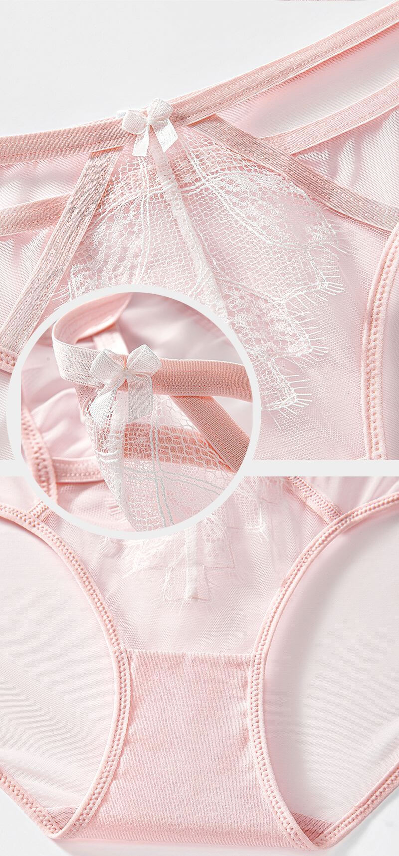 NURO Women's Bow Front Lace Underwire Minimizer Bra Set